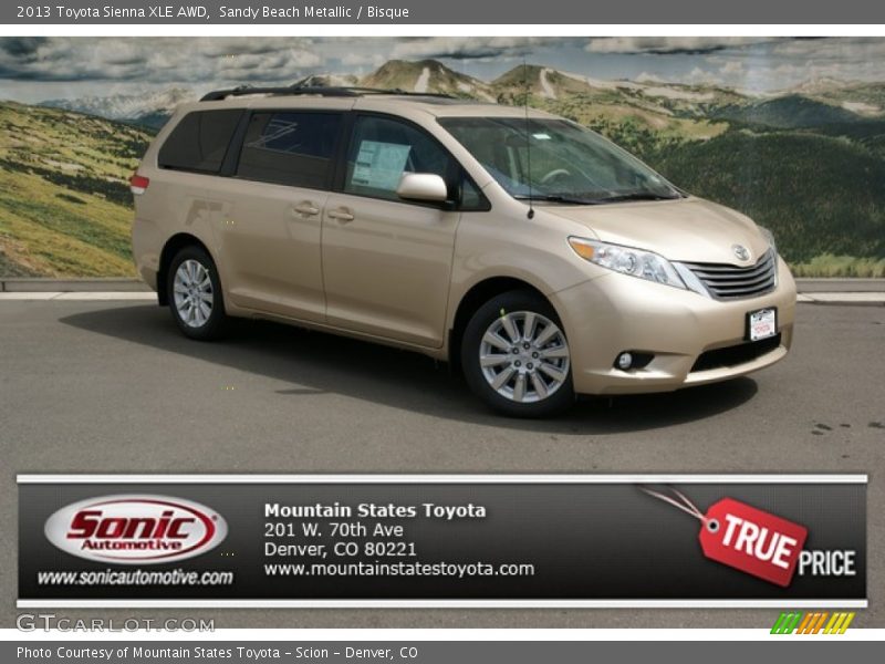 Sandy Beach Metallic / Bisque 2013 Toyota Sienna XLE AWD
