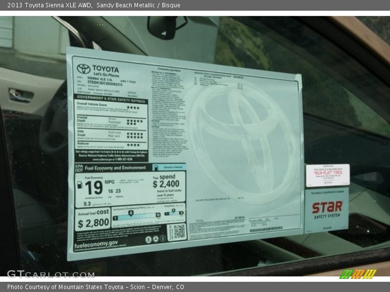 Sandy Beach Metallic / Bisque 2013 Toyota Sienna XLE AWD