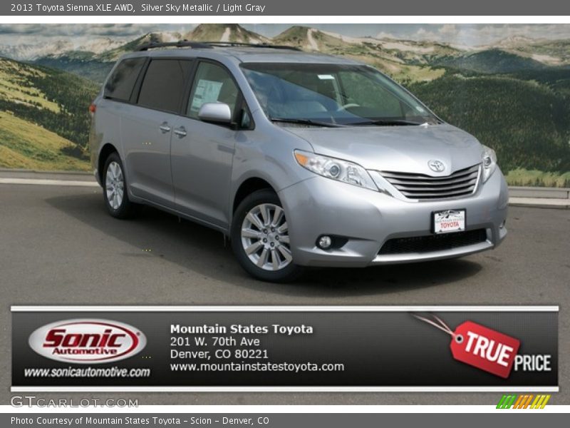 Silver Sky Metallic / Light Gray 2013 Toyota Sienna XLE AWD