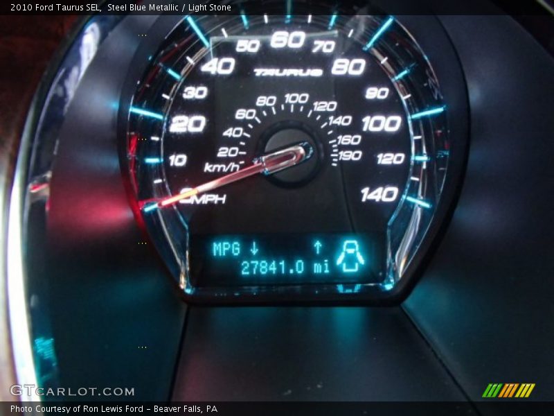 Steel Blue Metallic / Light Stone 2010 Ford Taurus SEL