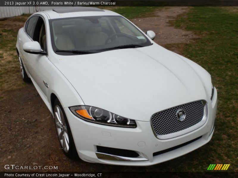 Polaris White / Barley/Warm Charcoal 2013 Jaguar XF 3.0 AWD