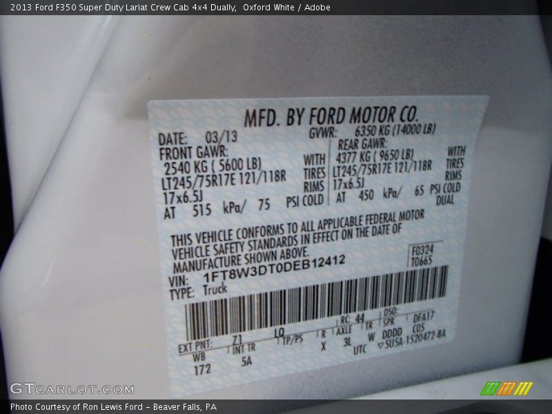 Z1 - 2013 Ford F350 Super Duty Lariat Crew Cab 4x4 Dually