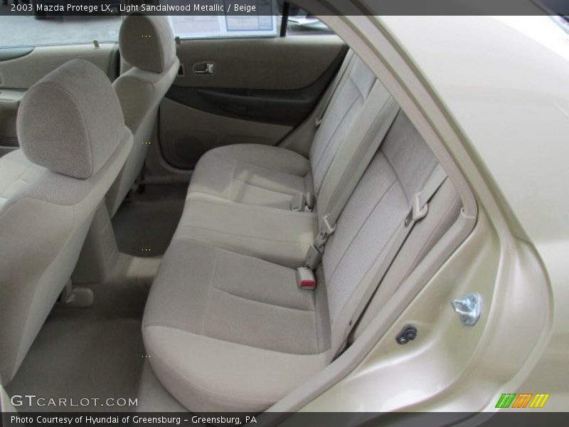 Rear Seat of 2003 Protege LX