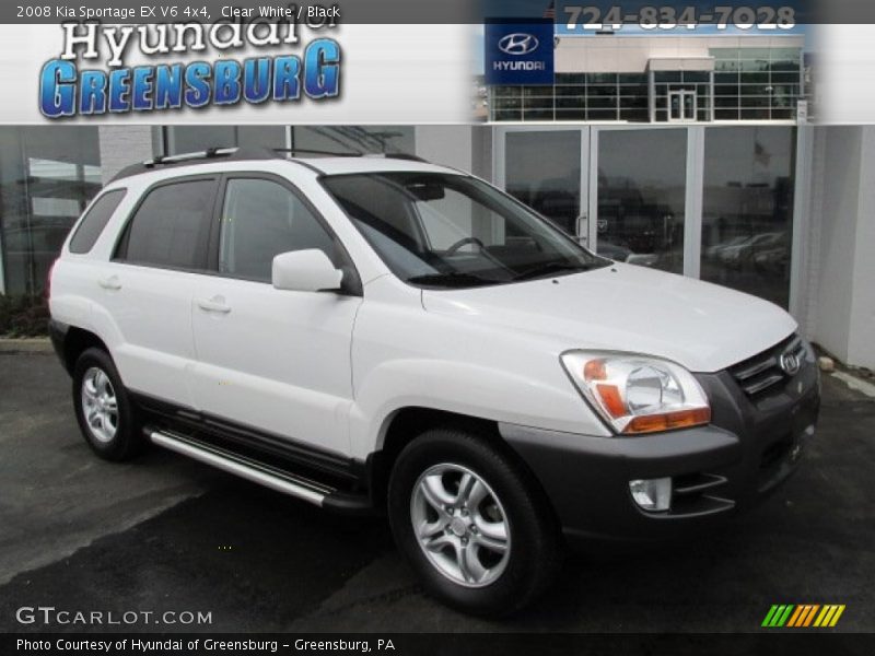 Clear White / Black 2008 Kia Sportage EX V6 4x4