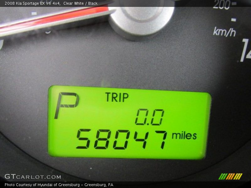 Clear White / Black 2008 Kia Sportage EX V6 4x4