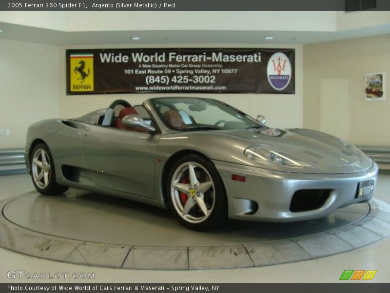 Argento (Silver Metallic) / Red 2005 Ferrari 360 Spider F1