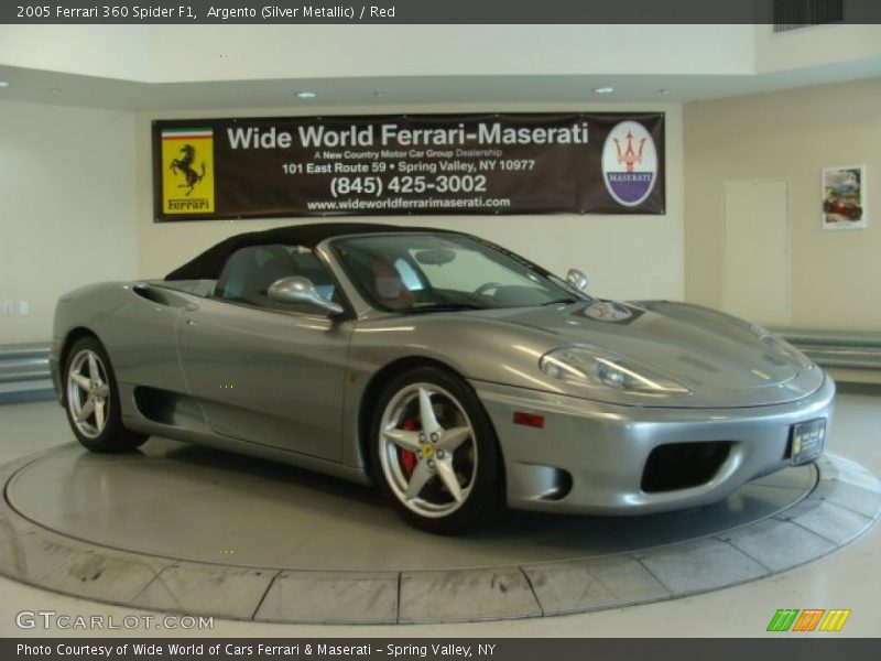 Argento (Silver Metallic) / Red 2005 Ferrari 360 Spider F1