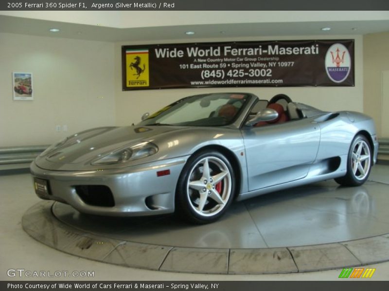 Argento (Silver Metallic) / Red 2005 Ferrari 360 Spider F1