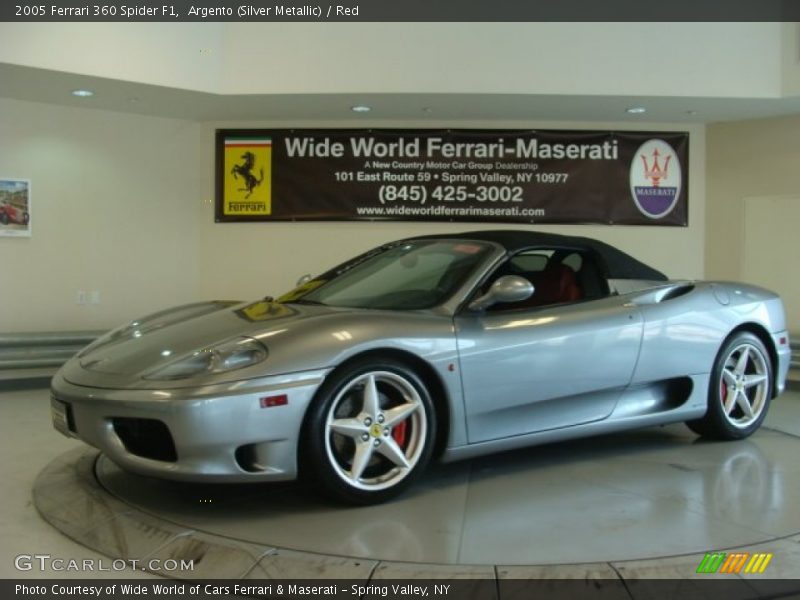 Argento (Silver Metallic) / Red 2005 Ferrari 360 Spider F1