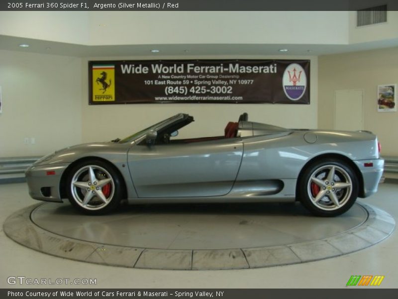 Argento (Silver Metallic) / Red 2005 Ferrari 360 Spider F1