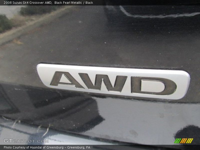 Black Pearl Metallic / Black 2008 Suzuki SX4 Crossover AWD