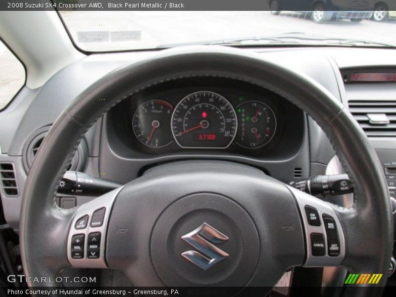 Black Pearl Metallic / Black 2008 Suzuki SX4 Crossover AWD