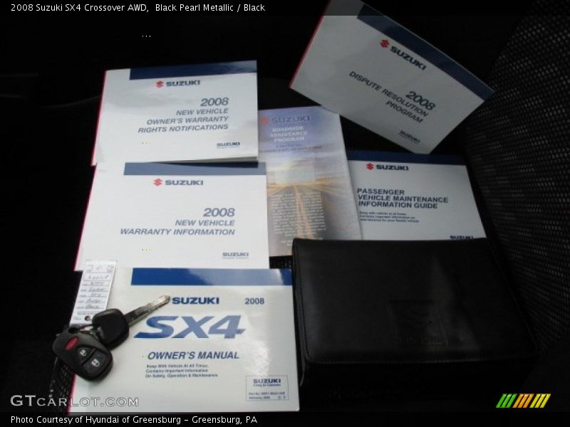 Black Pearl Metallic / Black 2008 Suzuki SX4 Crossover AWD