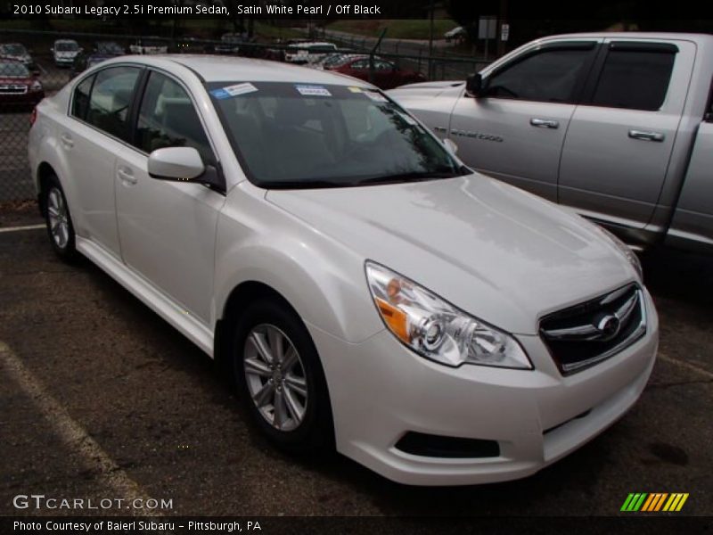 Satin White Pearl / Off Black 2010 Subaru Legacy 2.5i Premium Sedan