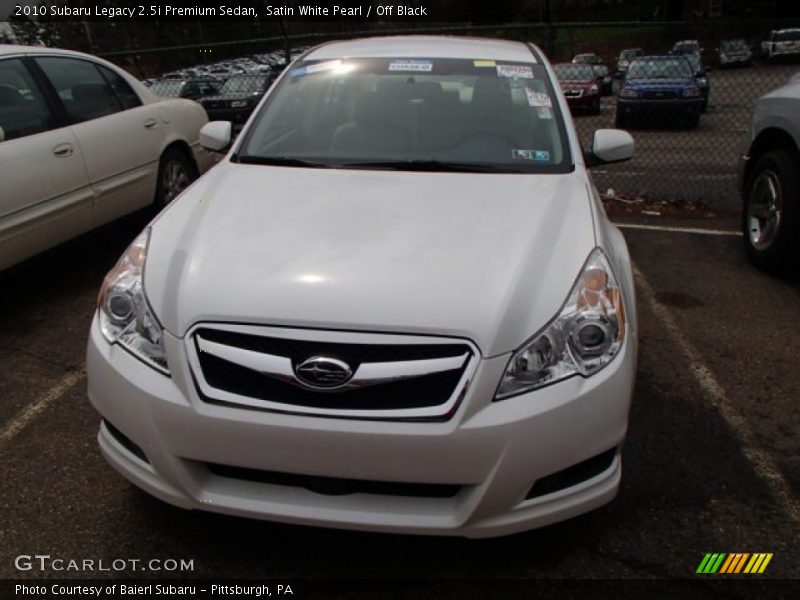 Satin White Pearl / Off Black 2010 Subaru Legacy 2.5i Premium Sedan