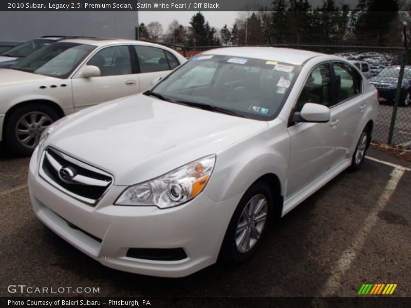 Satin White Pearl / Off Black 2010 Subaru Legacy 2.5i Premium Sedan