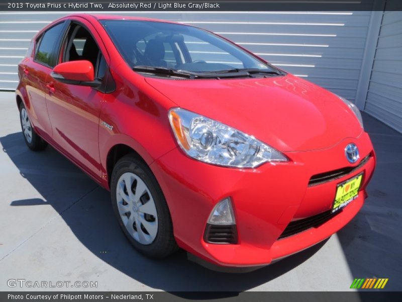 Absolutely Red / Light Blue Gray/Black 2013 Toyota Prius c Hybrid Two
