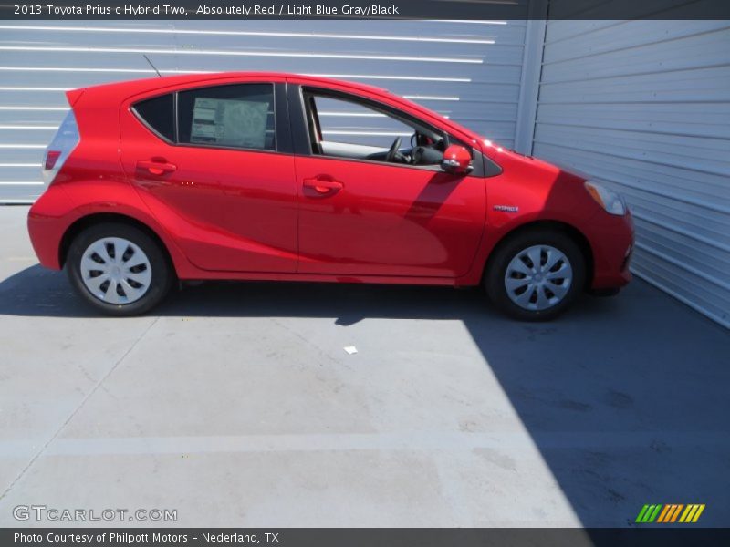 Absolutely Red / Light Blue Gray/Black 2013 Toyota Prius c Hybrid Two