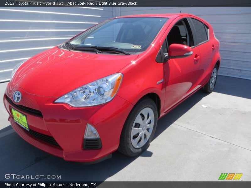 Absolutely Red / Light Blue Gray/Black 2013 Toyota Prius c Hybrid Two