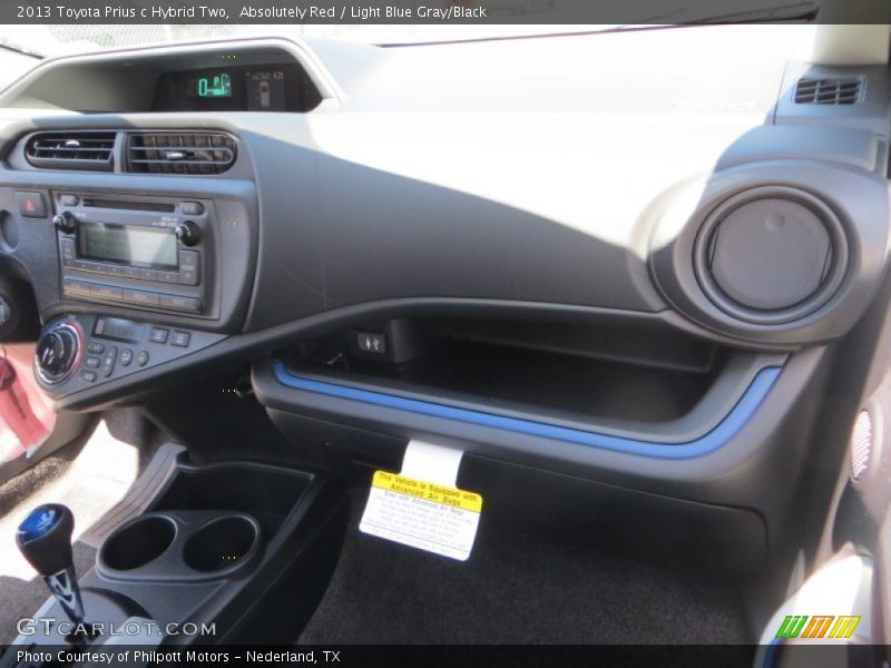 Absolutely Red / Light Blue Gray/Black 2013 Toyota Prius c Hybrid Two