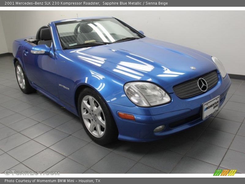 Sapphire Blue Metallic / Sienna Beige 2001 Mercedes-Benz SLK 230 Kompressor Roadster