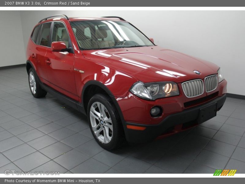 Crimson Red / Sand Beige 2007 BMW X3 3.0si