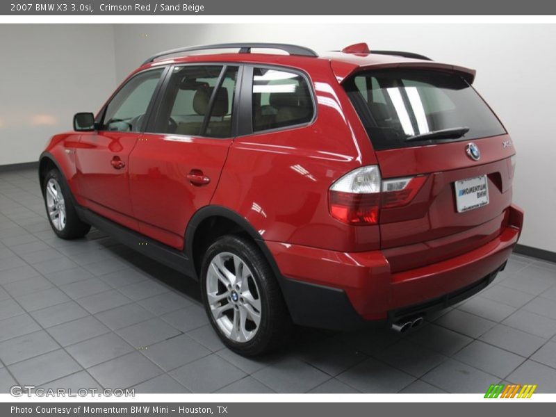 Crimson Red / Sand Beige 2007 BMW X3 3.0si