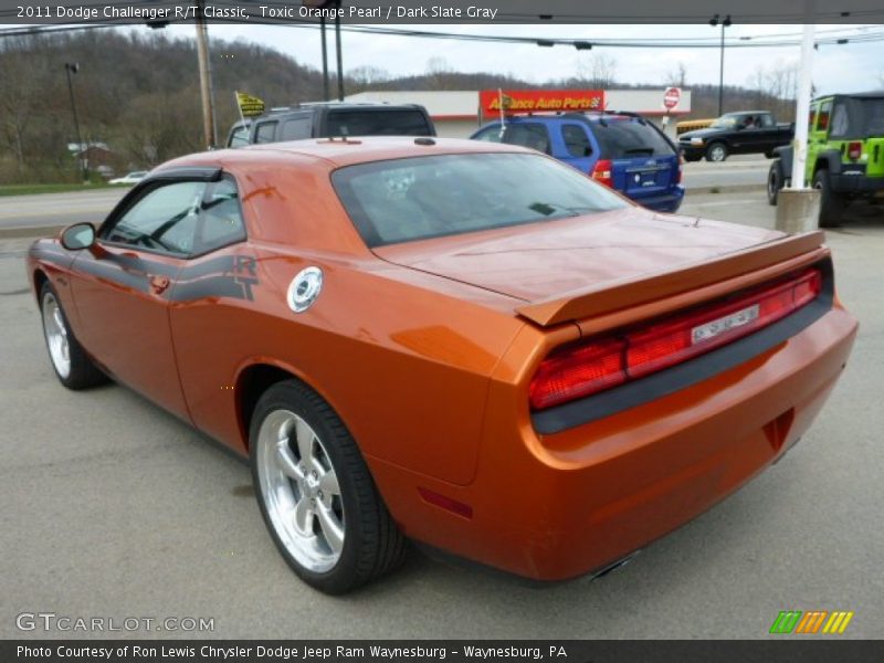 Toxic Orange Pearl / Dark Slate Gray 2011 Dodge Challenger R/T Classic