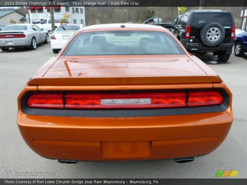 Toxic Orange Pearl / Dark Slate Gray 2011 Dodge Challenger R/T Classic