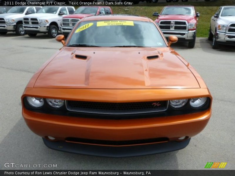 Toxic Orange Pearl / Dark Slate Gray 2011 Dodge Challenger R/T Classic