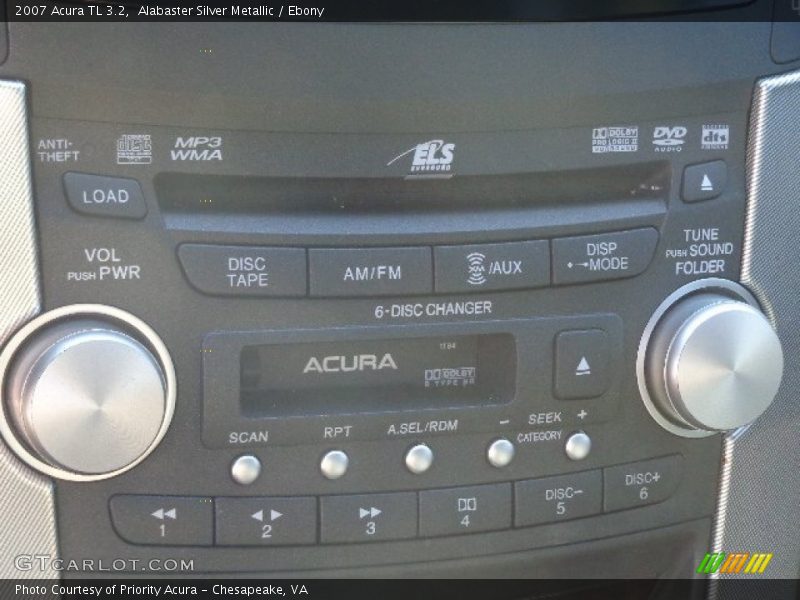 Alabaster Silver Metallic / Ebony 2007 Acura TL 3.2
