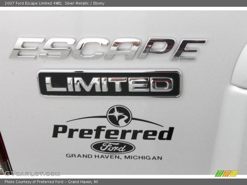 Silver Metallic / Ebony 2007 Ford Escape Limited 4WD