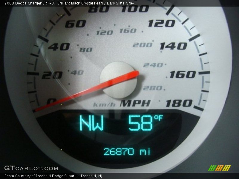 Brilliant Black Crystal Pearl / Dark Slate Gray 2008 Dodge Charger SRT-8