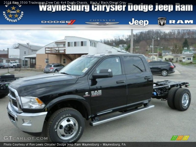 Black / Black/Diesel Gray 2013 Ram 3500 Tradesman Crew Cab 4x4 Dually Chassis