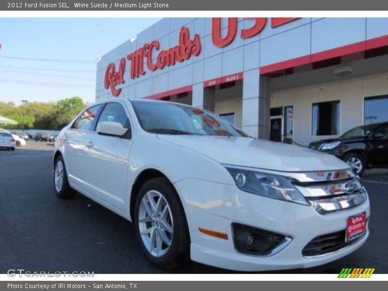 White Suede / Medium Light Stone 2012 Ford Fusion SEL