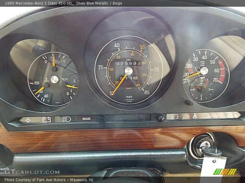  1980 S Class 450 SEL 450 SEL Gauges