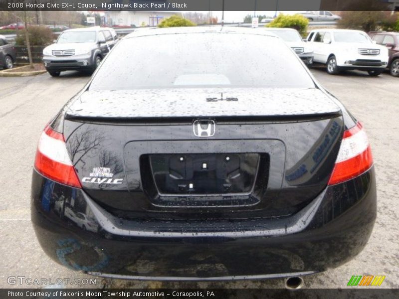 Nighthawk Black Pearl / Black 2008 Honda Civic EX-L Coupe