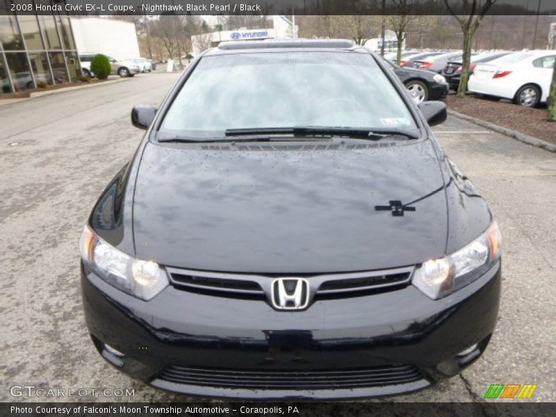 Nighthawk Black Pearl / Black 2008 Honda Civic EX-L Coupe