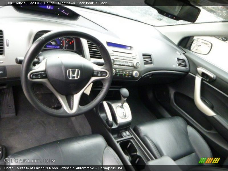 Nighthawk Black Pearl / Black 2008 Honda Civic EX-L Coupe