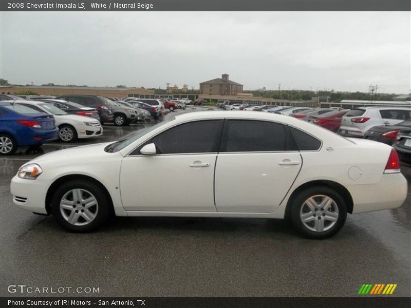 White / Neutral Beige 2008 Chevrolet Impala LS