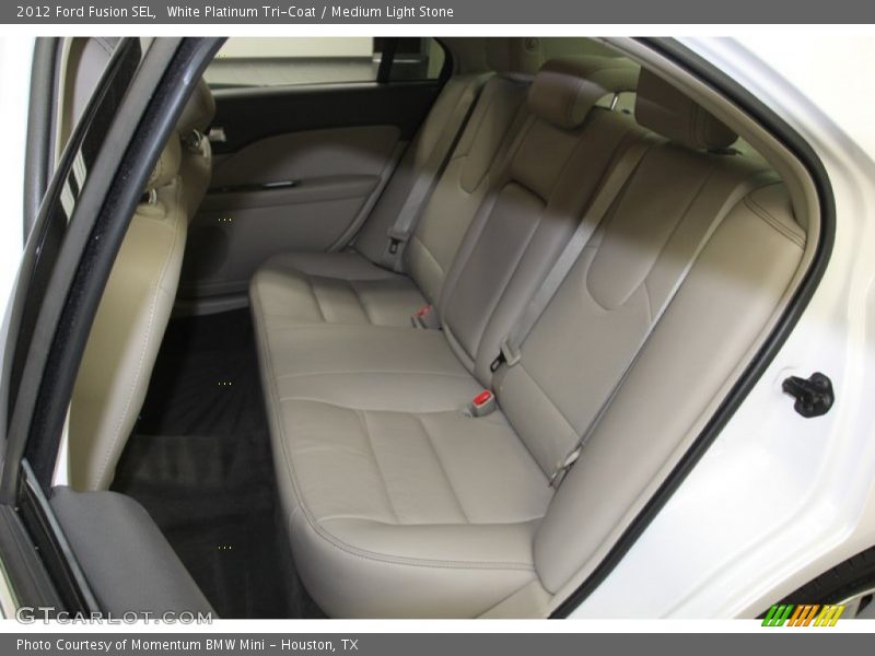 White Platinum Tri-Coat / Medium Light Stone 2012 Ford Fusion SEL