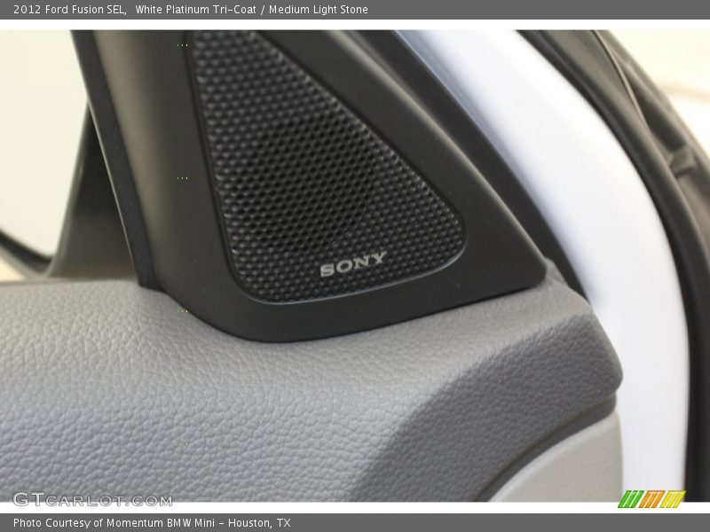 White Platinum Tri-Coat / Medium Light Stone 2012 Ford Fusion SEL