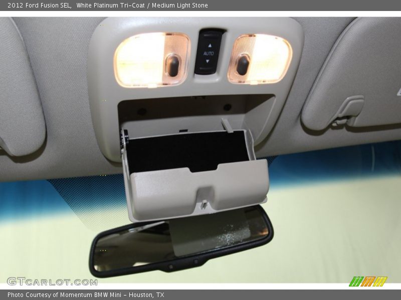 White Platinum Tri-Coat / Medium Light Stone 2012 Ford Fusion SEL