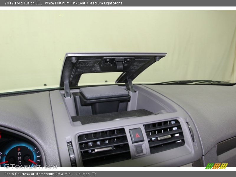 White Platinum Tri-Coat / Medium Light Stone 2012 Ford Fusion SEL