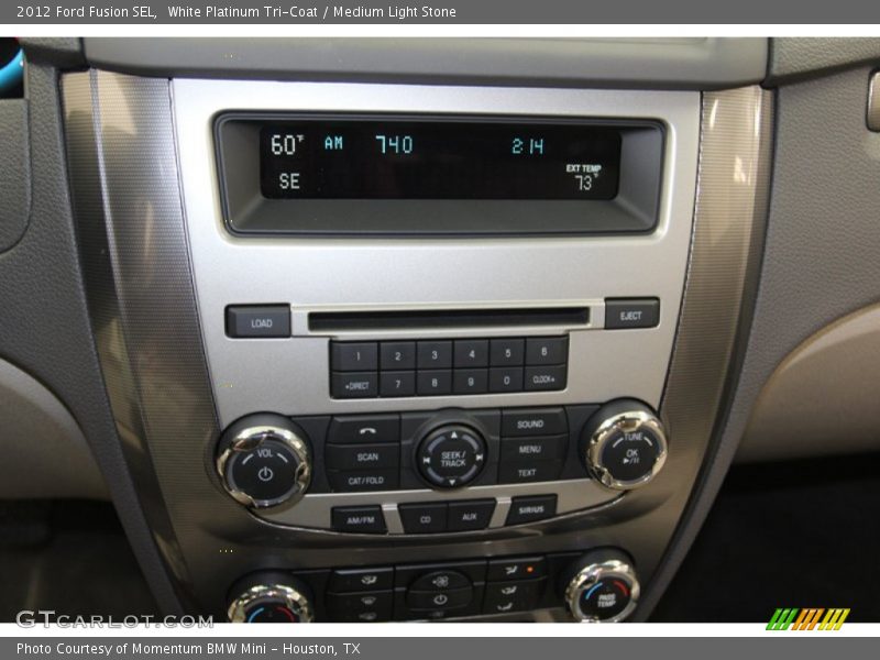 White Platinum Tri-Coat / Medium Light Stone 2012 Ford Fusion SEL