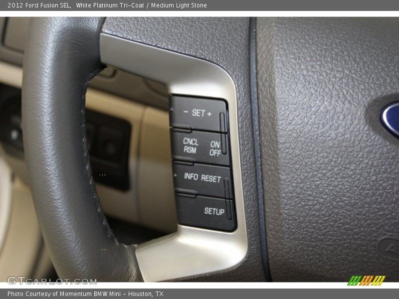 White Platinum Tri-Coat / Medium Light Stone 2012 Ford Fusion SEL