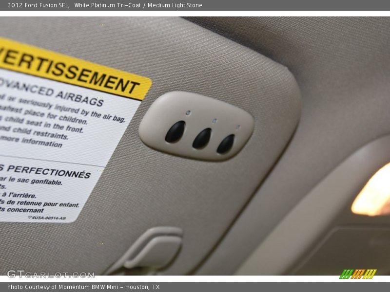 White Platinum Tri-Coat / Medium Light Stone 2012 Ford Fusion SEL