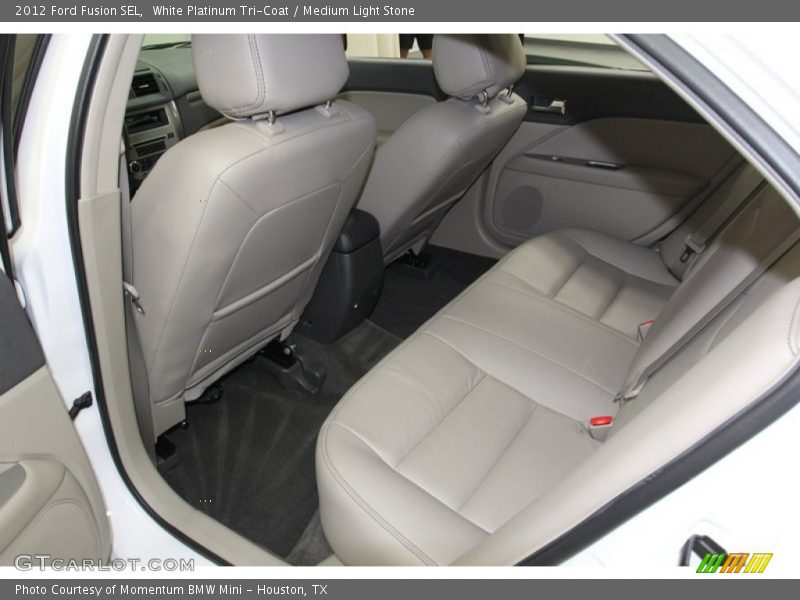 White Platinum Tri-Coat / Medium Light Stone 2012 Ford Fusion SEL