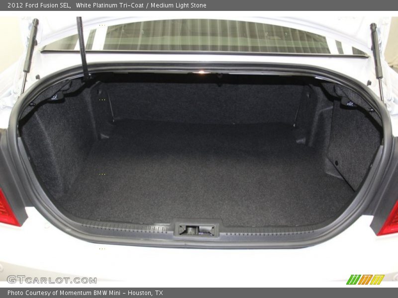 White Platinum Tri-Coat / Medium Light Stone 2012 Ford Fusion SEL