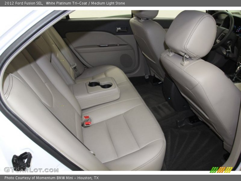 White Platinum Tri-Coat / Medium Light Stone 2012 Ford Fusion SEL